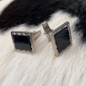 Silver Onyx Cufflinks